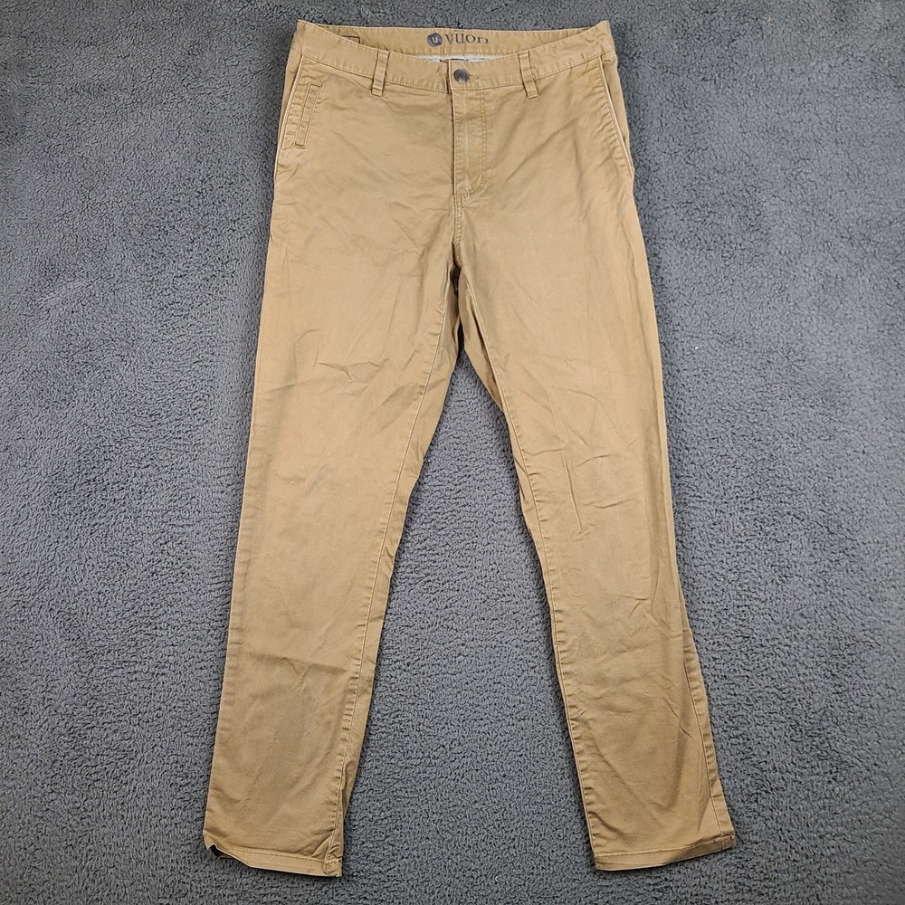Vuori Collins Chino Pant Mens 32 Khaki Stretch Performance V433 Slim Straight